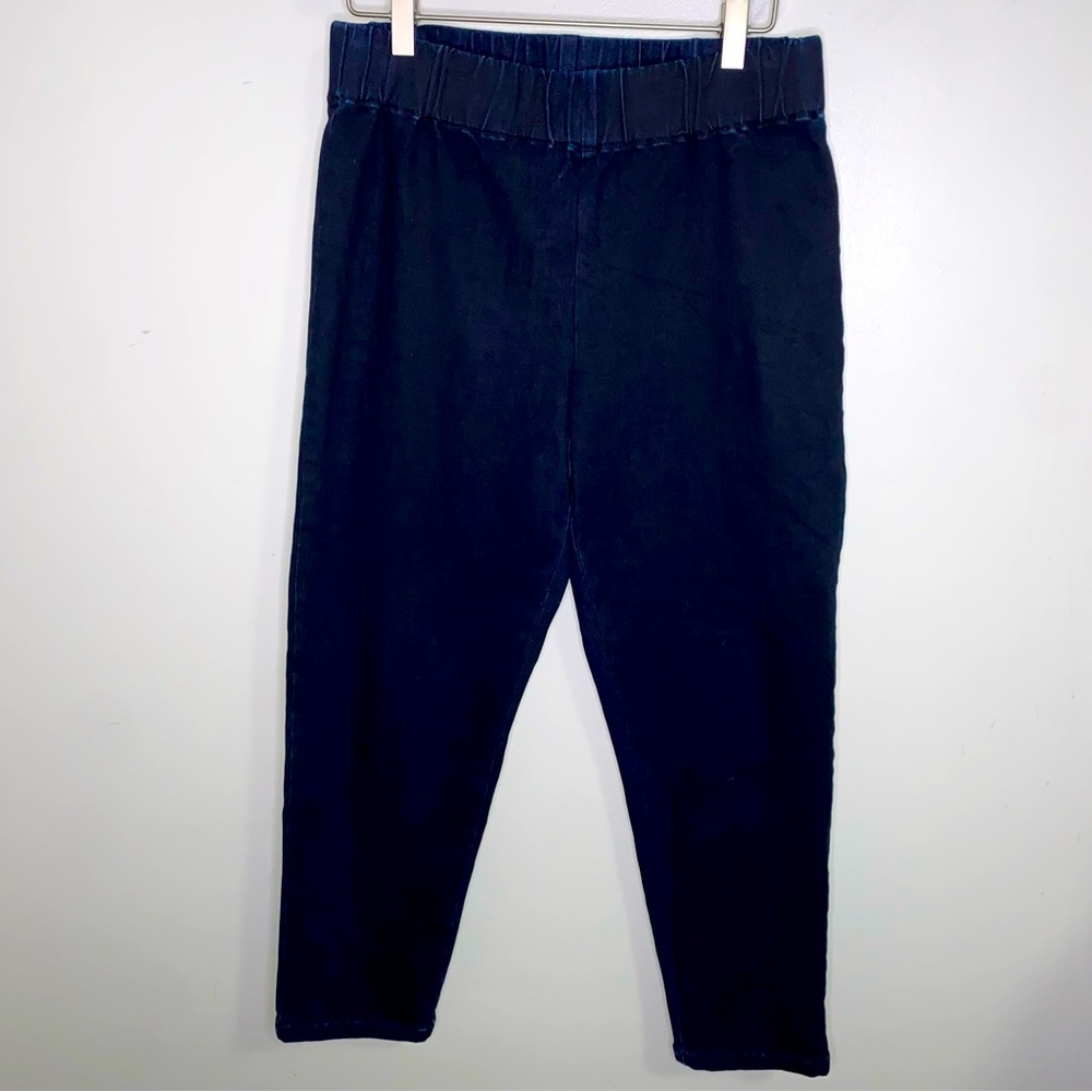 Soft Surroundings pull on stretch jeans jeggings ankle dark rinse size Medium